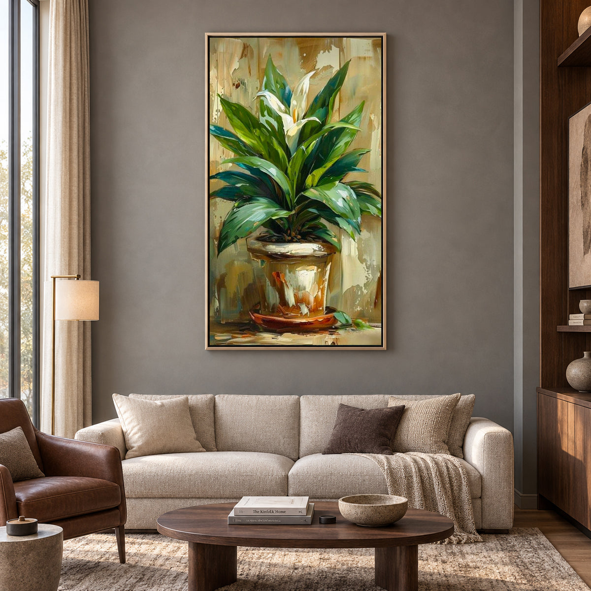 Peace Lily Botanical Canvas Wall Art for Modern Elegant Interiors