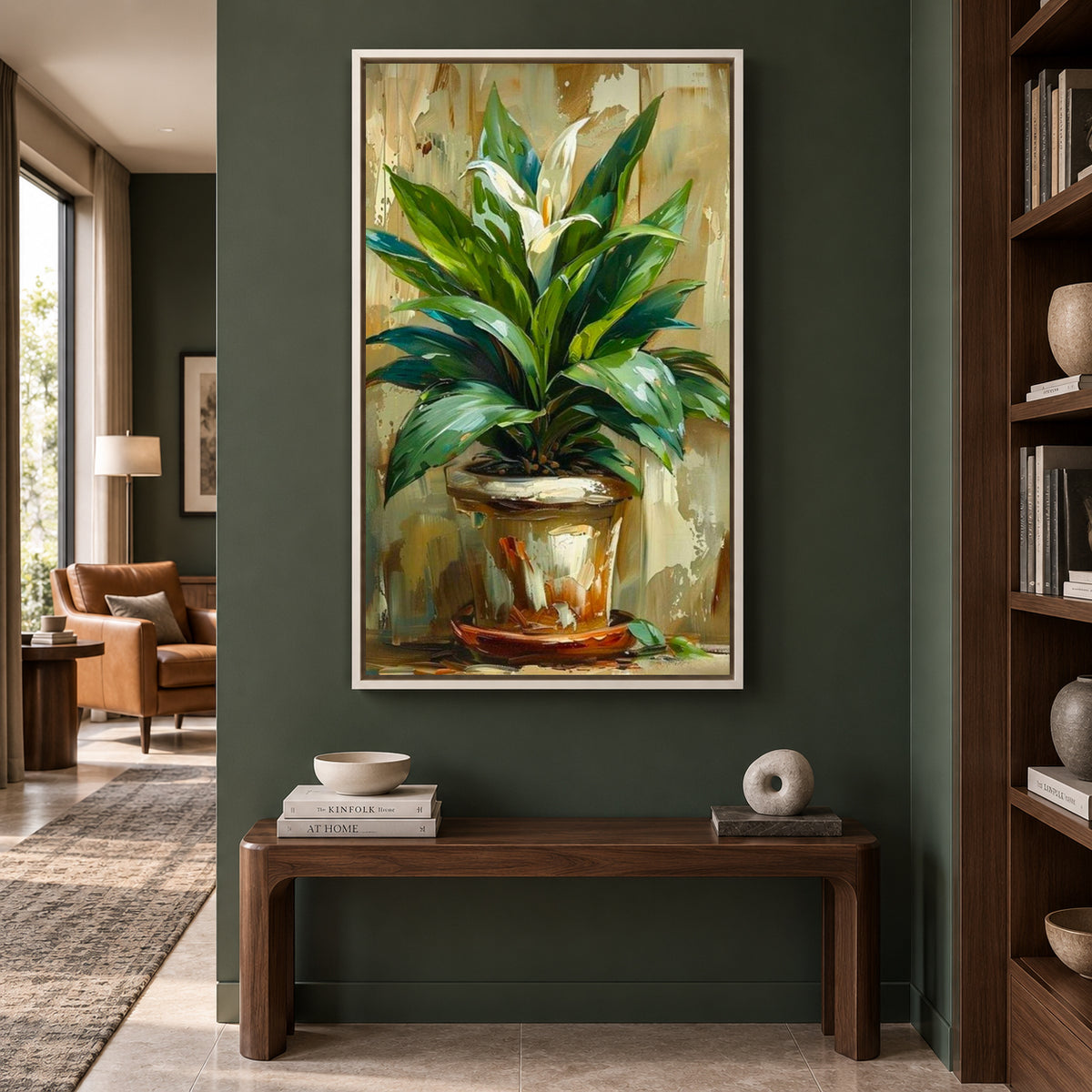 Peace Lily Botanical Canvas Wall Art for Modern Elegant Interiors