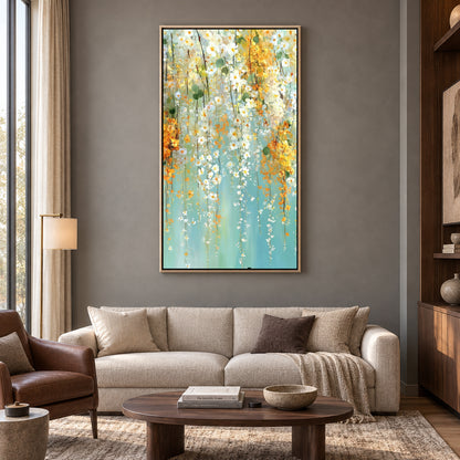 Elegant Cascading Blossom Canvas Wall Art for Luxury Modern Spaces