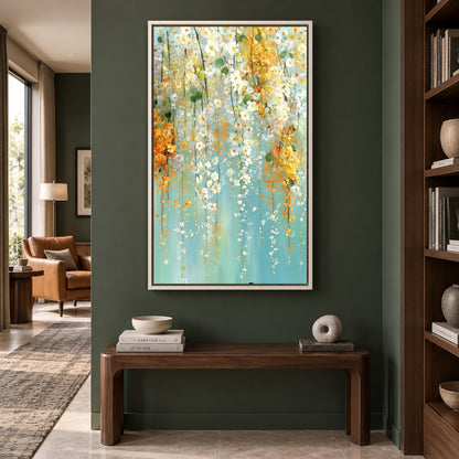 Elegant Cascading Blossom Canvas Wall Art for Luxury Modern Spaces