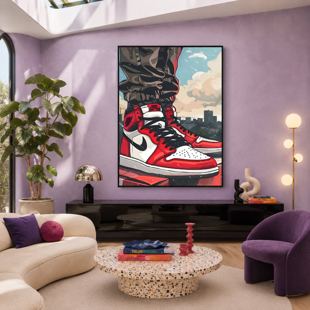 Rooftop Kicks Urban Sneaker Maximalist Wall Art