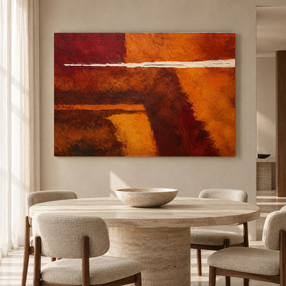 Burnt Orange and Burgundy Abstract Canvas Art for Modern Interiors