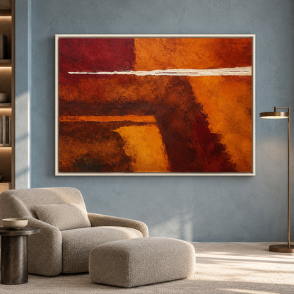 Burnt Orange and Burgundy Abstract Canvas Art for Modern Interiors