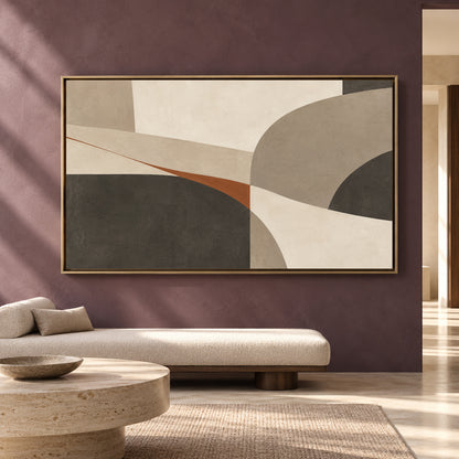 Neutral Geometric Abstract Canvas Art for Modern Interiors