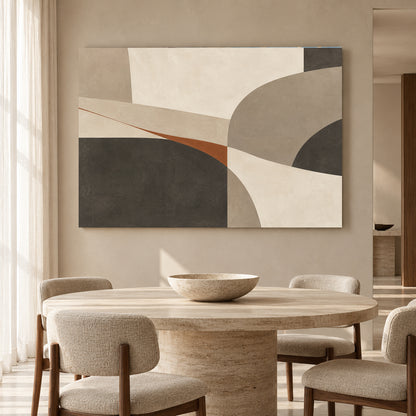 Neutral Geometric Abstract Canvas Art for Modern Interiors