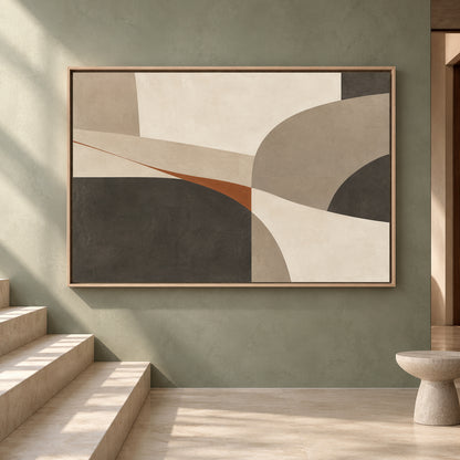 Neutral Geometric Abstract Canvas Art for Modern Interiors