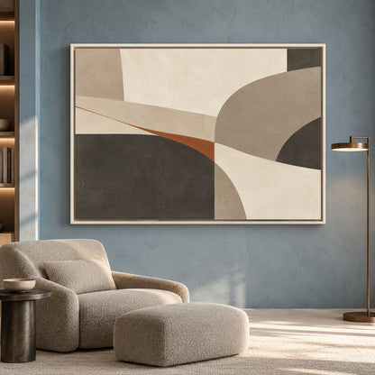 Neutral Geometric Abstract Canvas Art for Modern Interiors