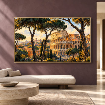 Colosseum Rome Canvas Wall Art Italian Landscape Painting