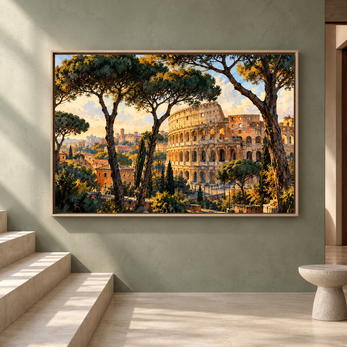 Colosseum Rome Canvas Wall Art Italian Landscape Painting