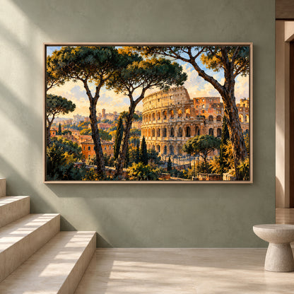 Colosseum Rome Canvas Wall Art Italian Landscape Painting
