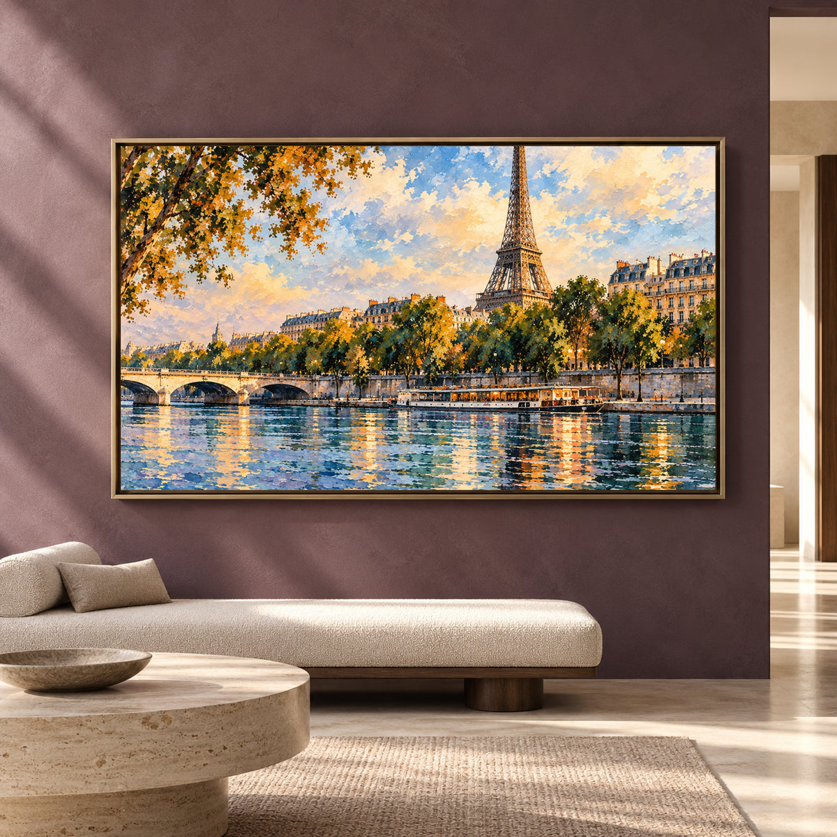 Eiffel Tower Paris Canvas Wall Art Impressionist French Cityscape