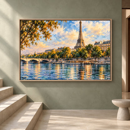Eiffel Tower Paris Canvas Wall Art Impressionist French Cityscape