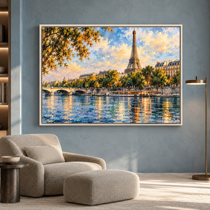 Eiffel Tower Paris Canvas Wall Art Impressionist French Cityscape