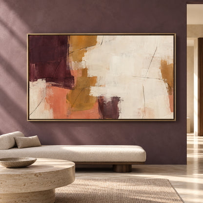 Burgundy and Terracotta Abstract Canvas Wall Art Modern Painting
