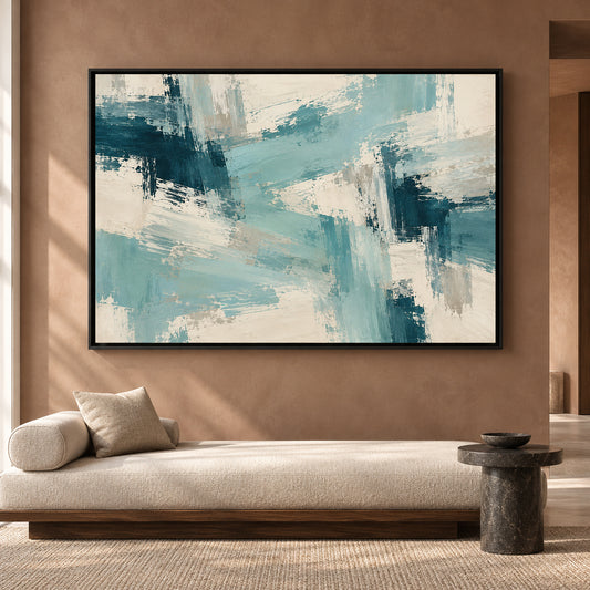 Blue Abstract Canvas Wall Art with Contemporary Elegance