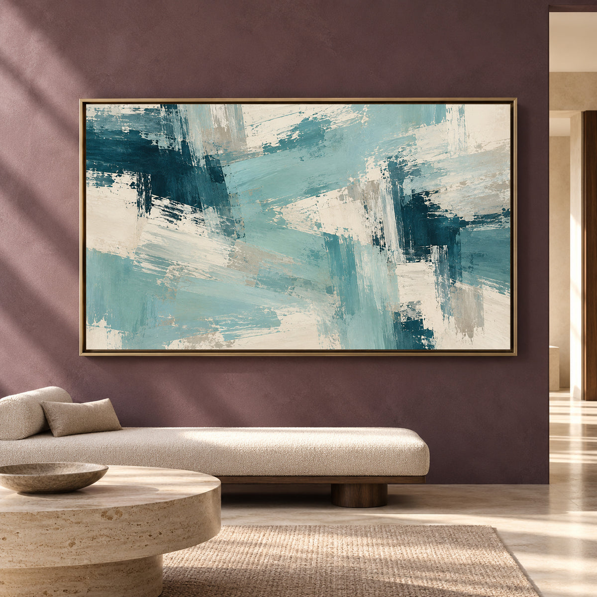 Blue Abstract Canvas Wall Art with Contemporary Elegance