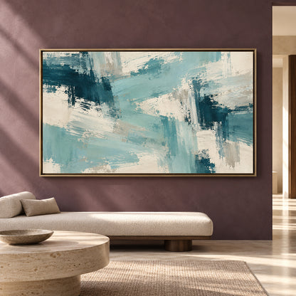 Blue Abstract Canvas Wall Art with Contemporary Elegance