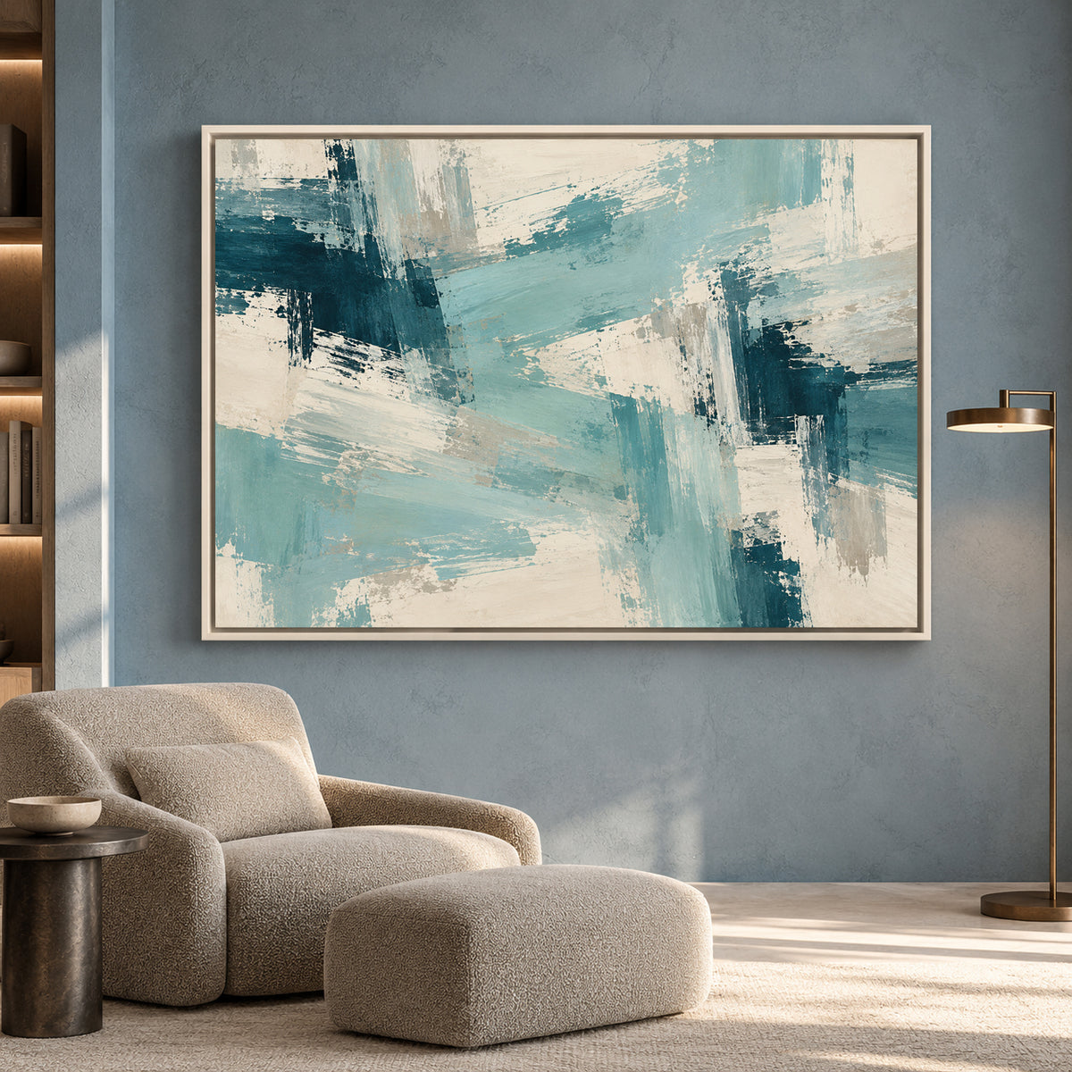 Blue Abstract Canvas Wall Art with Contemporary Elegance