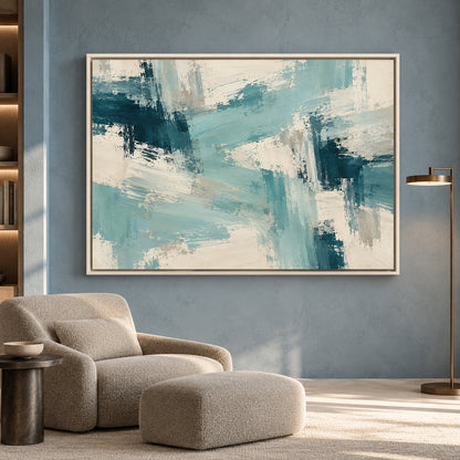 Blue Abstract Canvas Wall Art with Contemporary Elegance