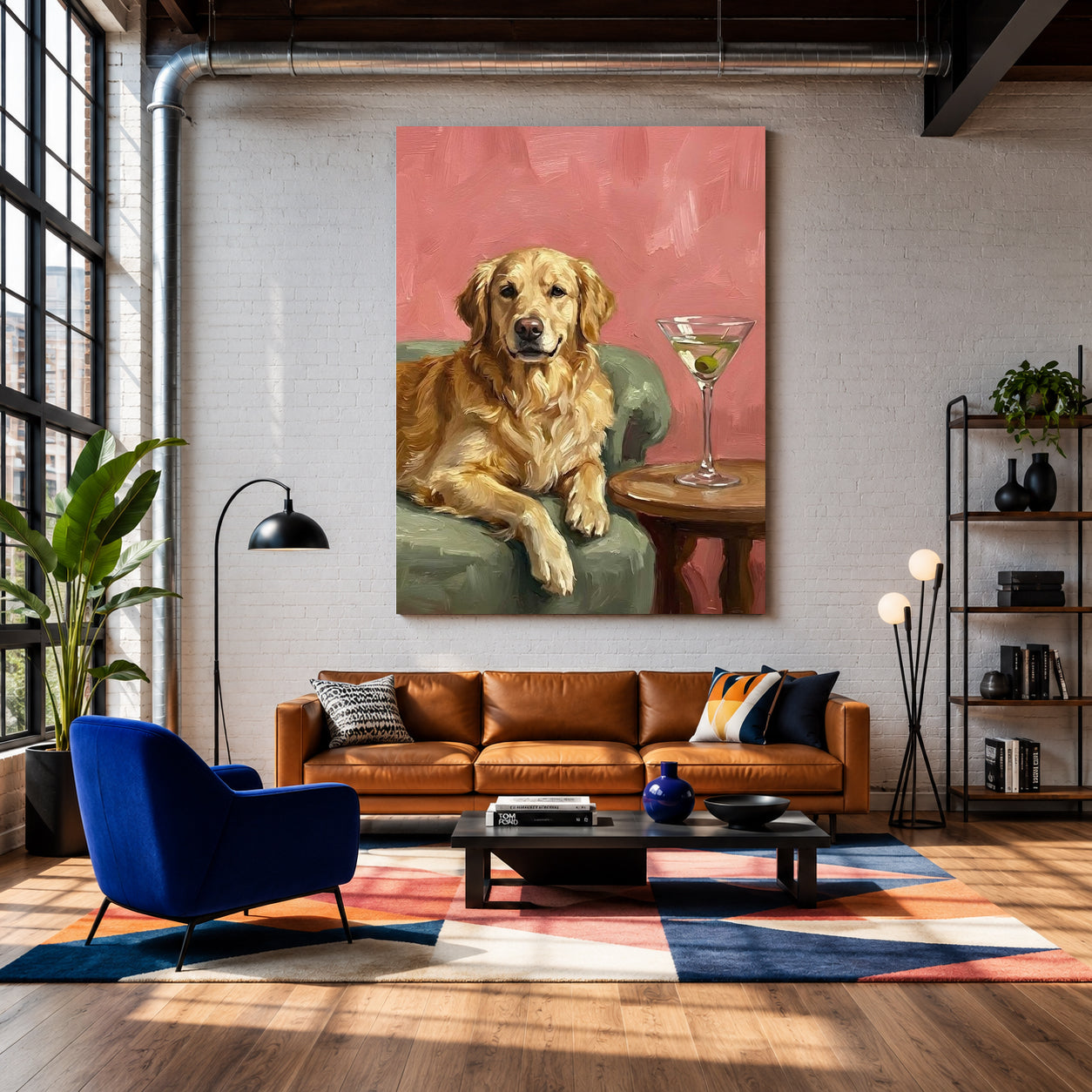Golden Retriever Canvas Wall Art for Living Room | Elegant Dog Canvas Wall Decor