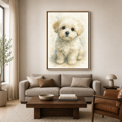 Cute Puppy Canvas Wall Art for Living Room