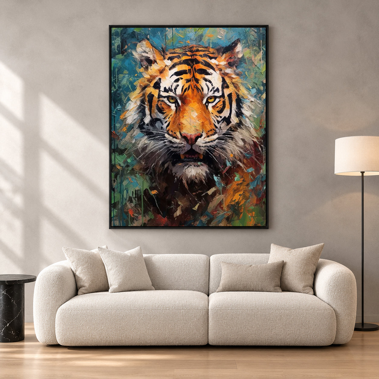 Tiger Canvas Wall Art for Living Room | Modern Wildlife Animal Wall Decor