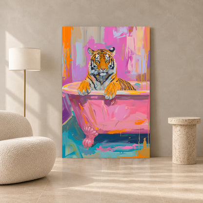 Tiger Canvas Wall Art for Living Room | Colorful Pop Art Animal Wall Decor