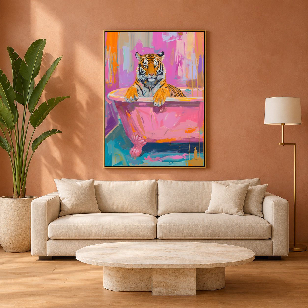 Tiger Canvas Wall Art for Living Room | Colorful Pop Art Animal Wall Decor