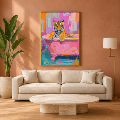 Tiger Canvas Wall Art for Living Room | Colorful Pop Art Animal Wall Decor