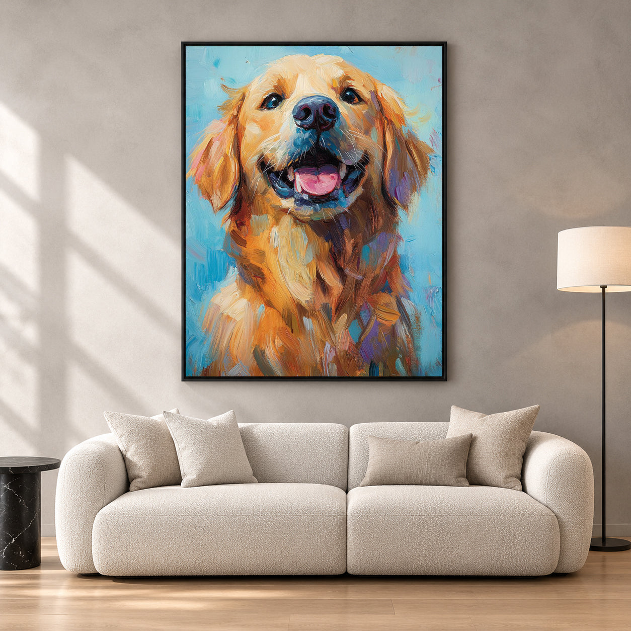 Golden Retriever Canvas Wall Art for Living Room & Modern Home Decor