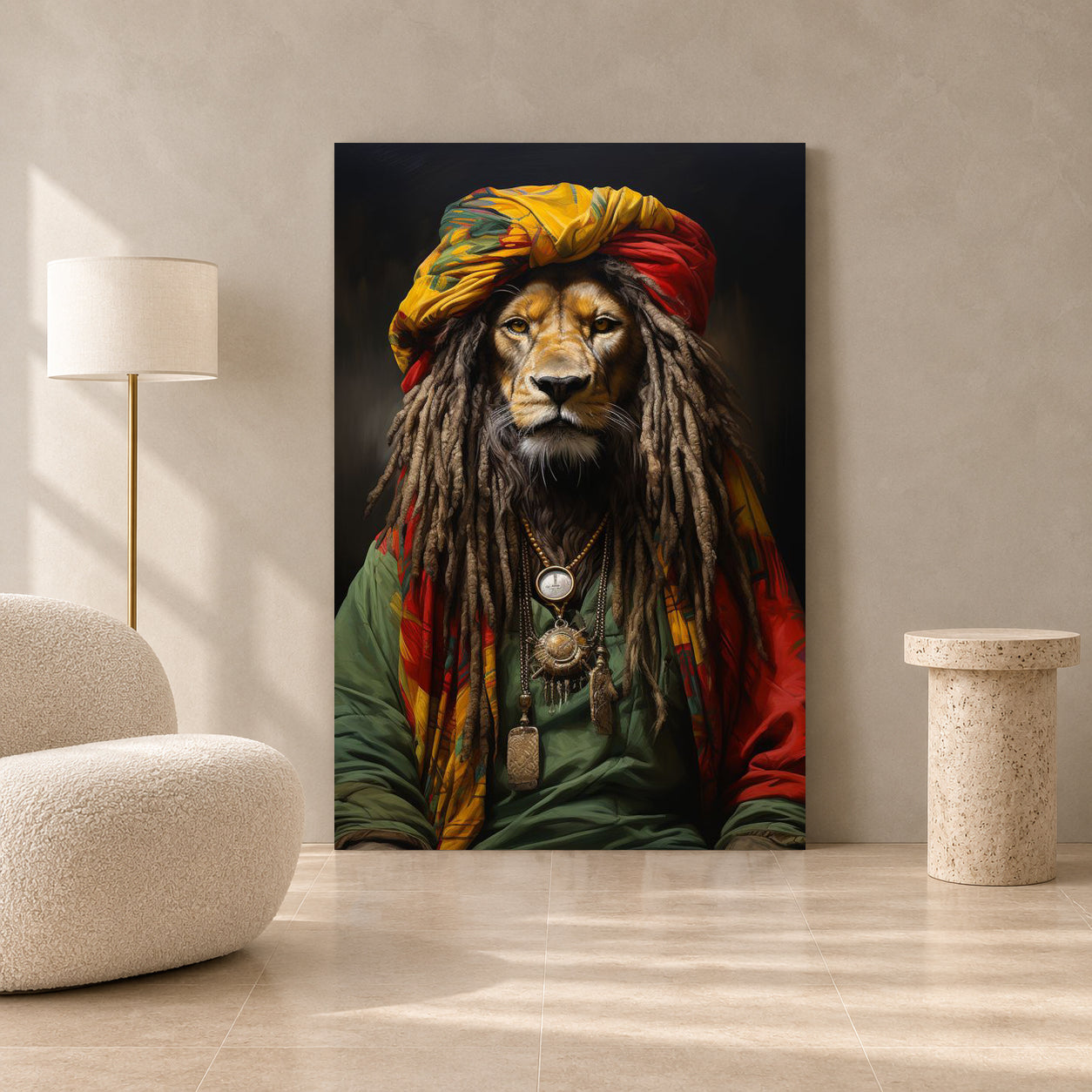 Lion Rasta Canvas Wall Art for Living Room & Modern Home Decor