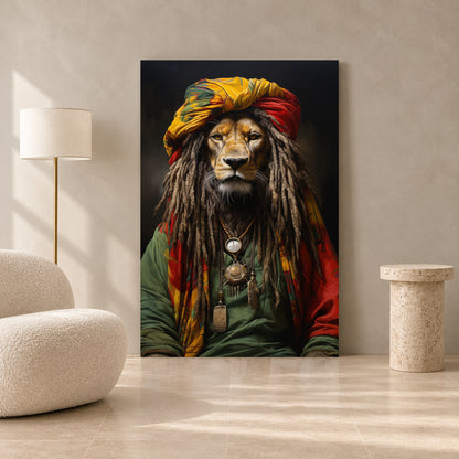 Lion Rasta Canvas Wall Art for Living Room & Modern Home Decor