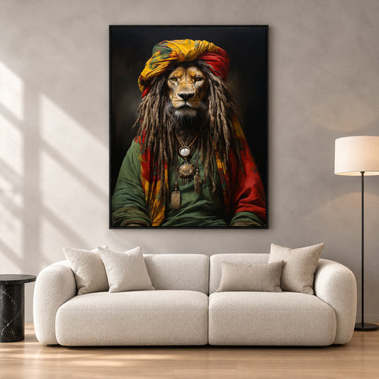 Lion Rasta Canvas Wall Art for Living Room & Modern Home Decor