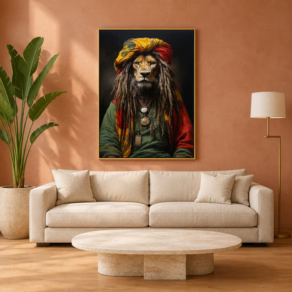 Lion Rasta Canvas Wall Art for Living Room & Modern Home Decor