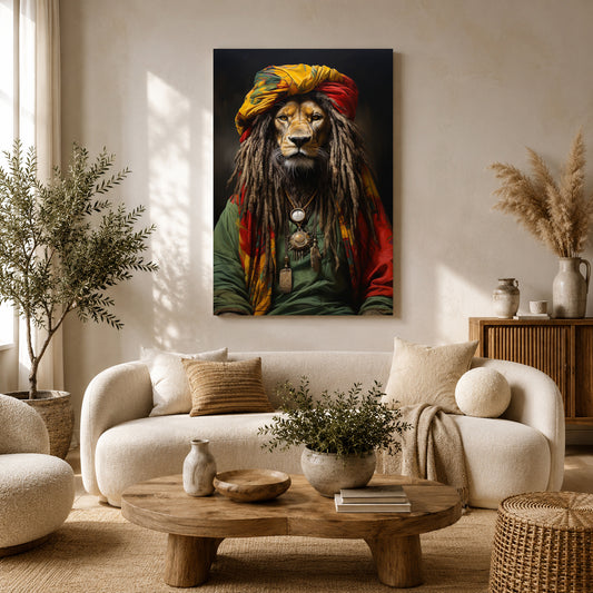Lion Rasta Canvas Wall Art for Living Room & Modern Home Decor