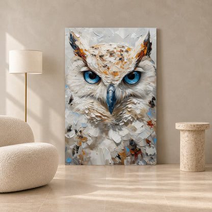 White Owl Canvas Wall Art for Living Room & Modern Home Decor