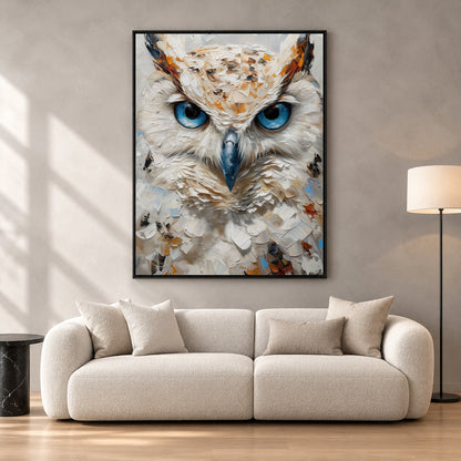 White Owl Canvas Wall Art for Living Room & Modern Home Decor