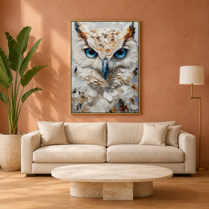White Owl Canvas Wall Art for Living Room & Modern Home Decor