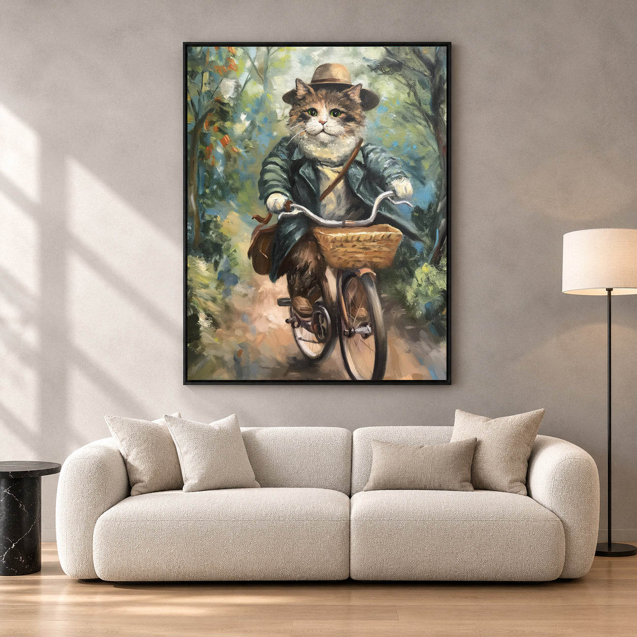 Vintage Cat Canvas Wall Art for Living Room & Cottage Home Decor