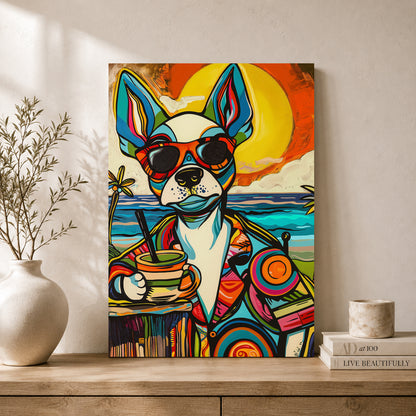Colorful French Bulldog Canvas Wall Art for Living Room & Modern Home Decor