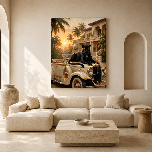 Black Panther Canvas Wall Art for Living Room & Luxury Home Decor
