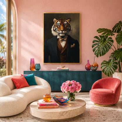 Tiger Portrait Canvas Wall Art for Living Room & Office Decor