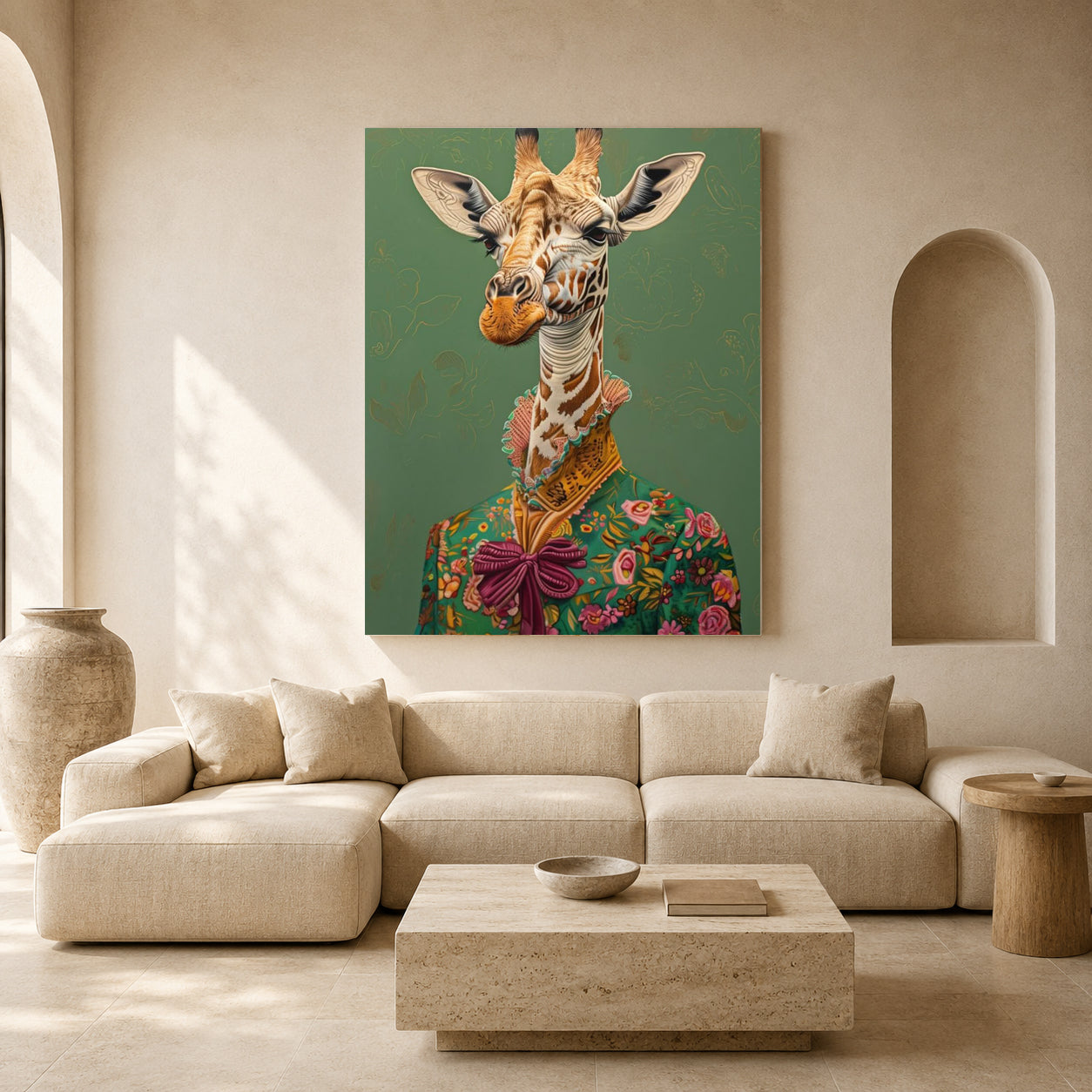Elegant Giraffe Canvas Wall Art for Living Room & Modern Home Decor