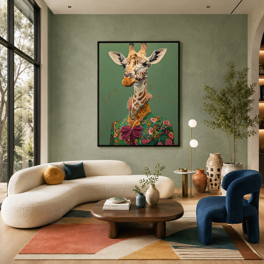 Elegant Giraffe Canvas Wall Art for Living Room & Modern Home Decor