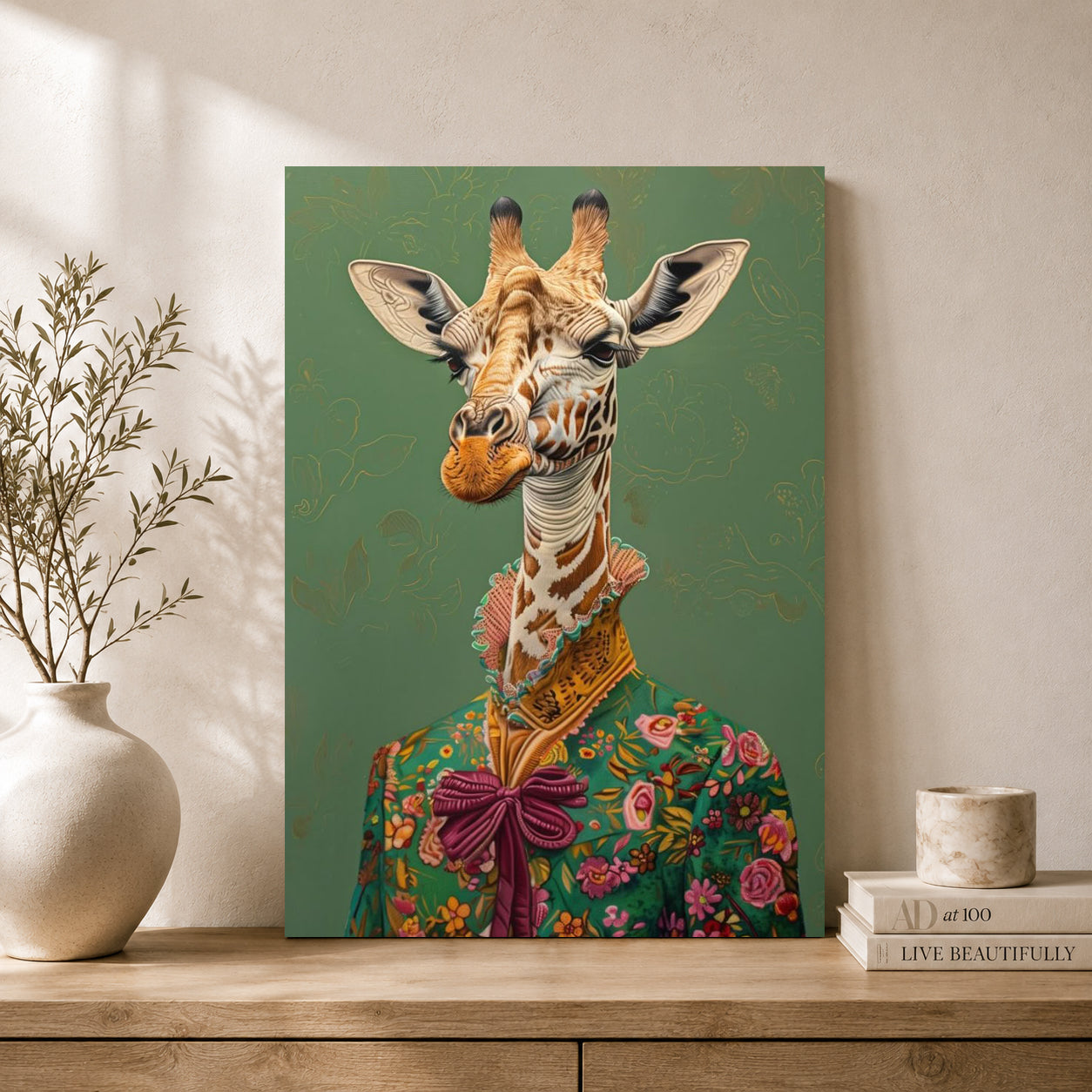 Elegant Giraffe Canvas Wall Art for Living Room & Modern Home Decor