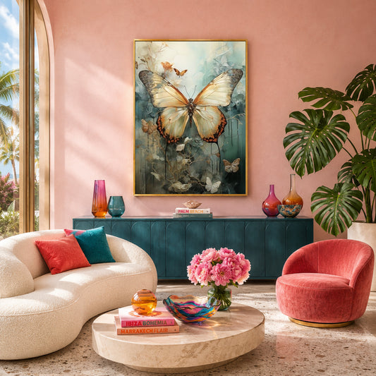 Butterfly Canvas Wall Art for Living Room & Modern Home Decor