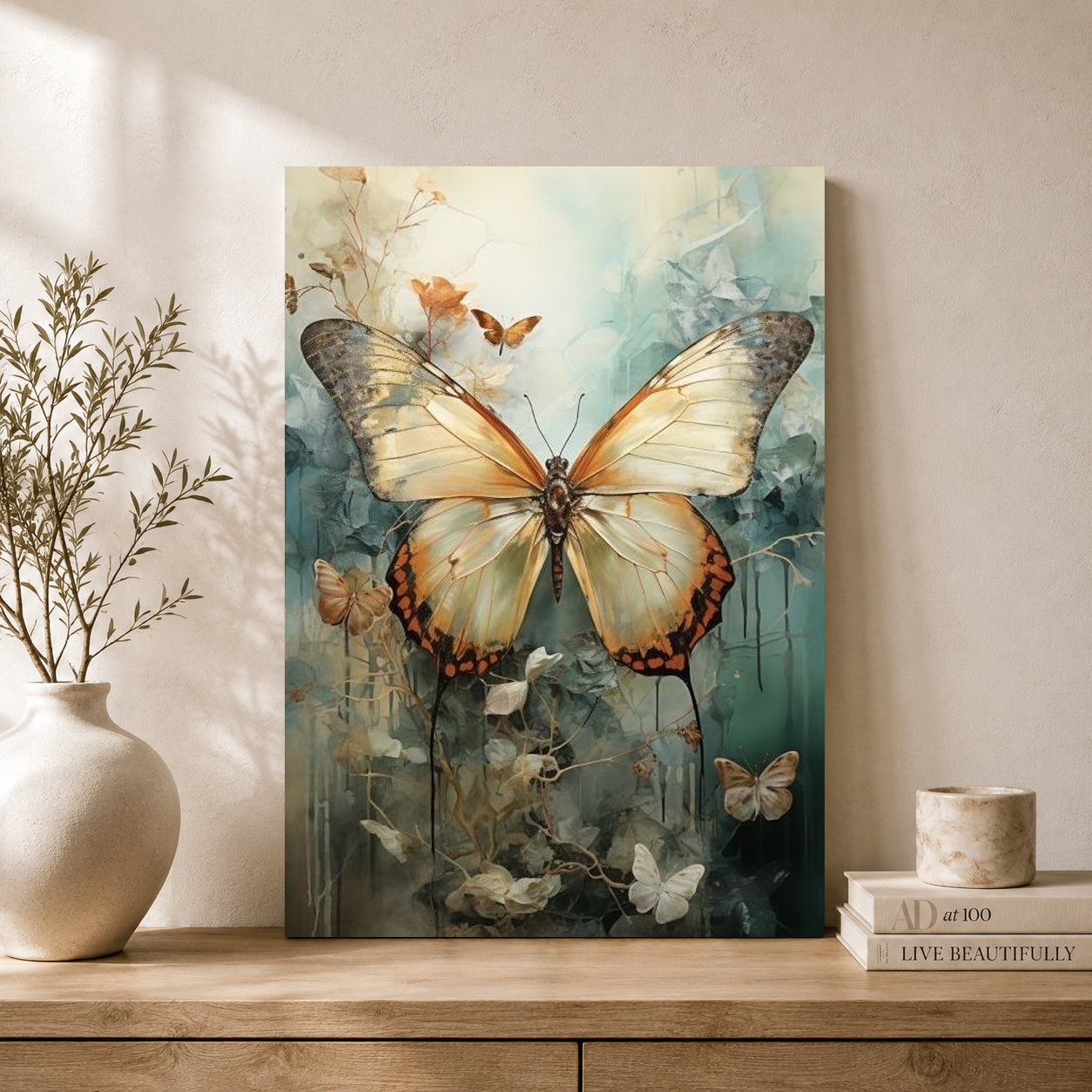 Butterfly Canvas Wall Art for Living Room & Modern Home Decor