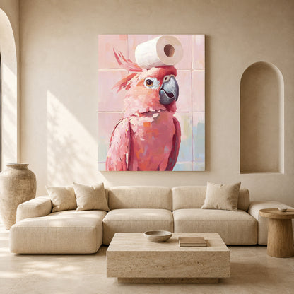 Pink Cockatoo Canvas Wall Art for Living Room & Modern Home Decor
