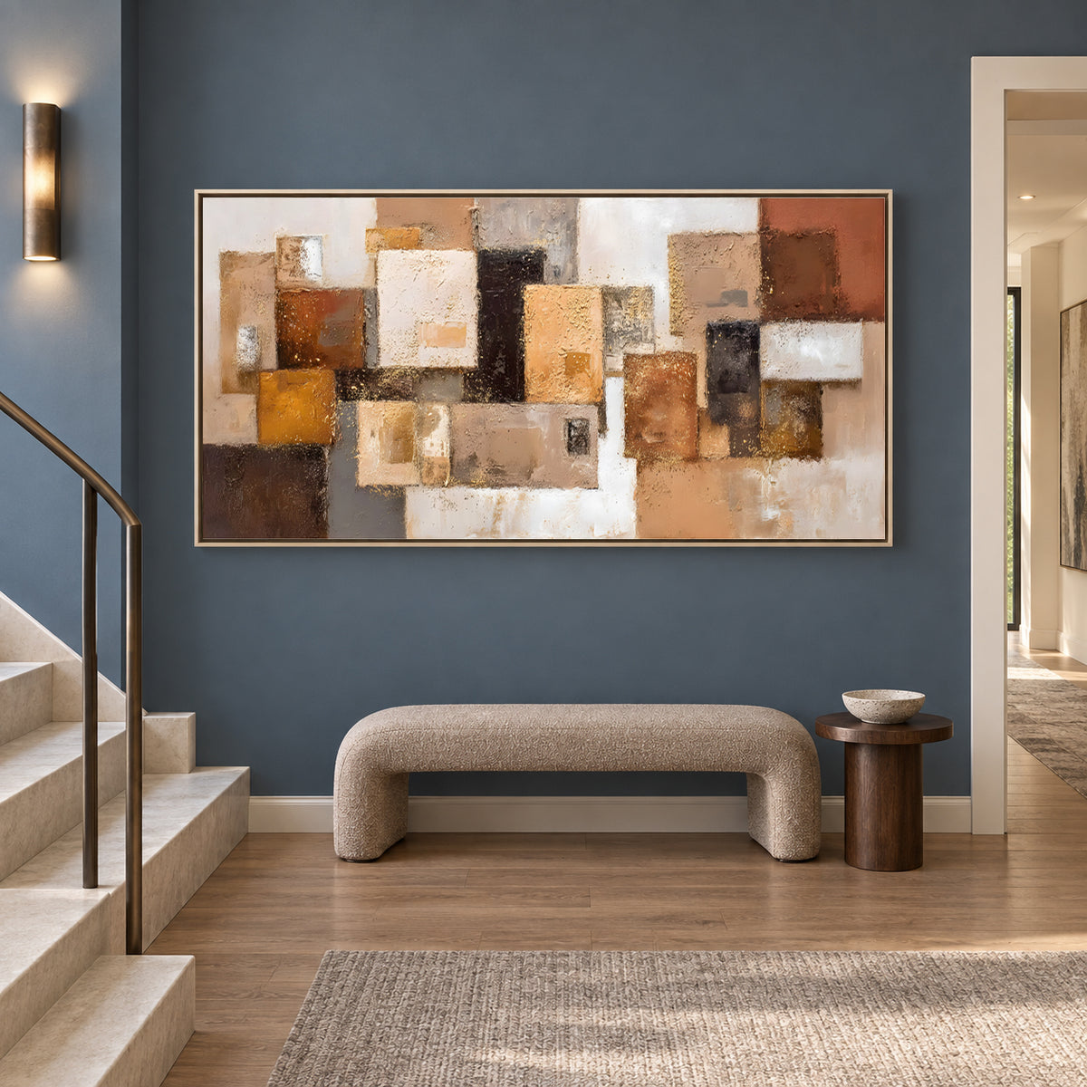Earthbound Geometry Textured Modern Abstract Canvas Art