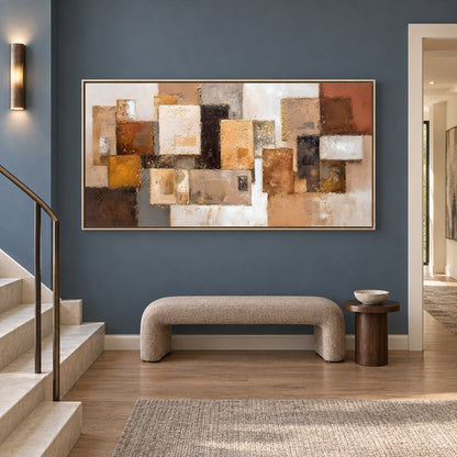 Earthbound Geometry Textured Modern Abstract Canvas Art